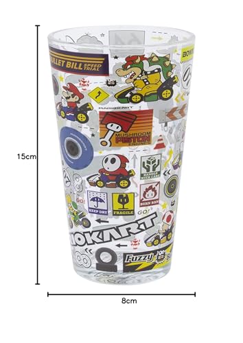 Paladone Mario Kart Glas Trinkglas farbiges Sammlerglas