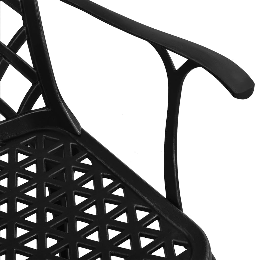 vidaXL Bistro-Set 3-tlg. Aluguss Schwarz Schirmloch