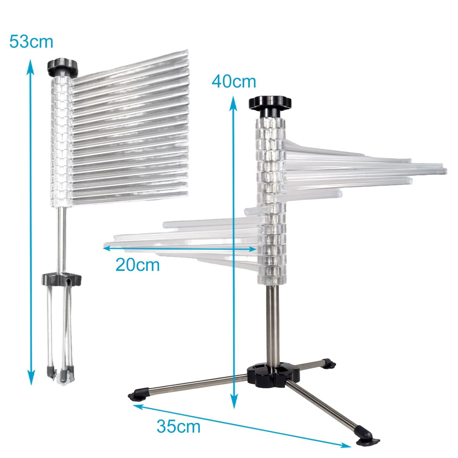 Intirilife Nudeltrockner 40cm silber 14 Sprossen klappbar