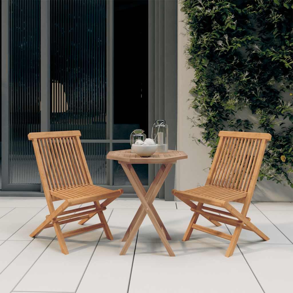 vidaXL 3-tlg. Garten-Essgruppe Teak Massivholz klappbar
