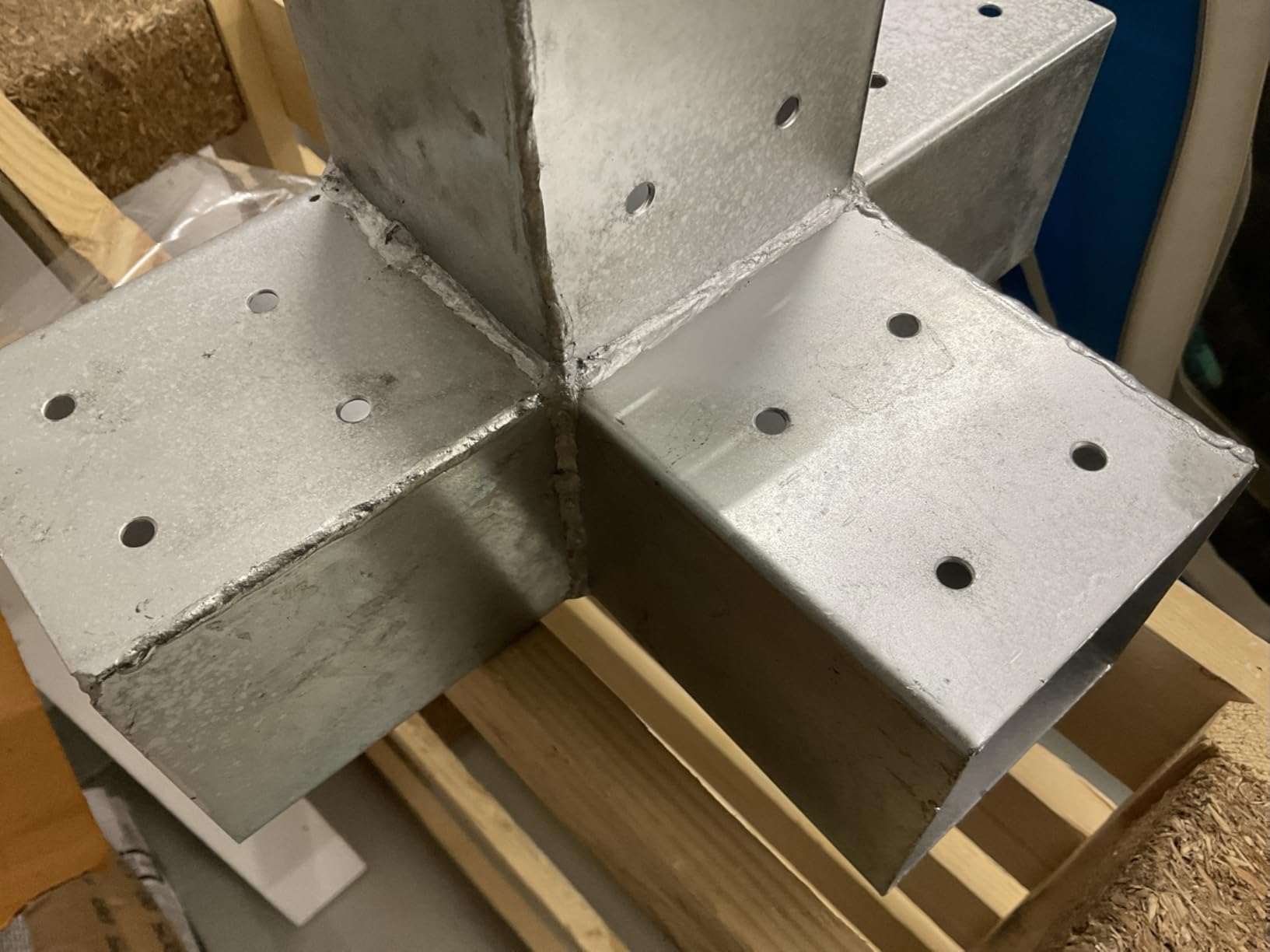 vidaXL Pfostenverbinder X-Form Holzverbinder 91x91mm verzinkt