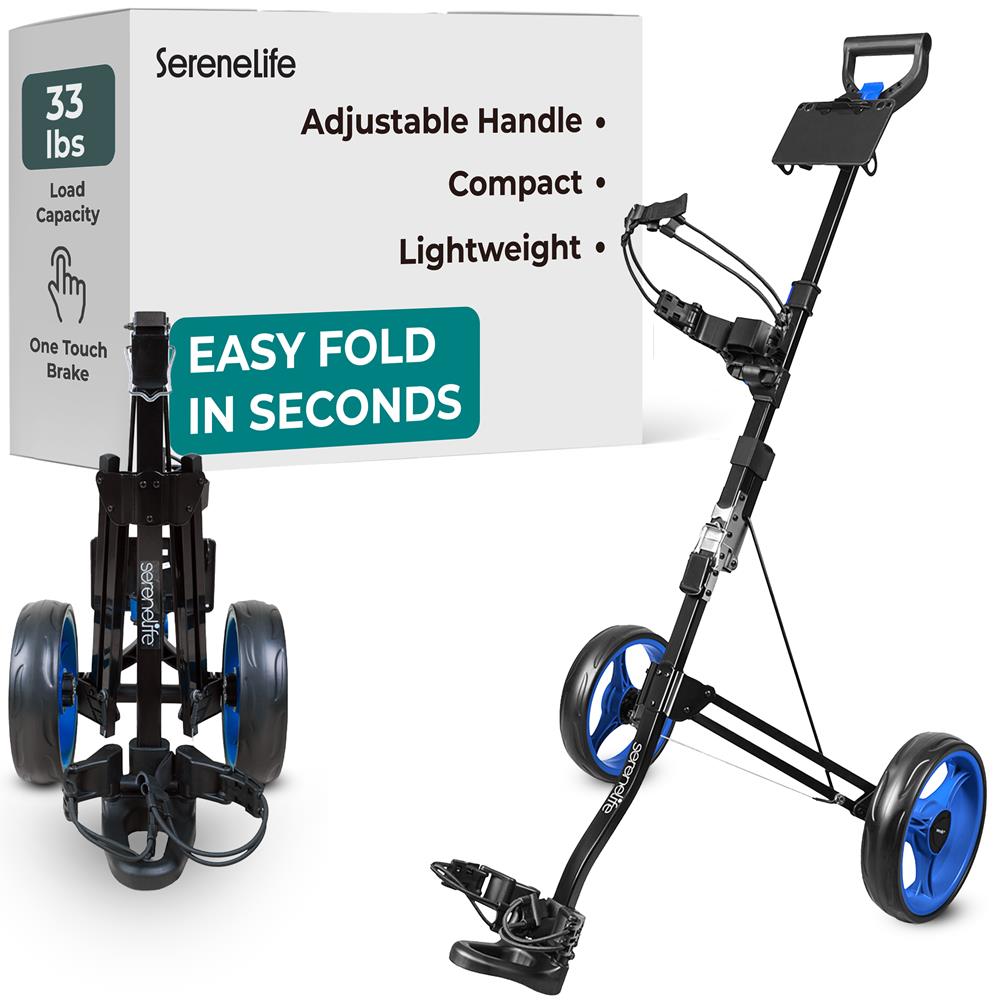 Serenelife Golf Trolley 2-Rad Alu Push Cart klappbar