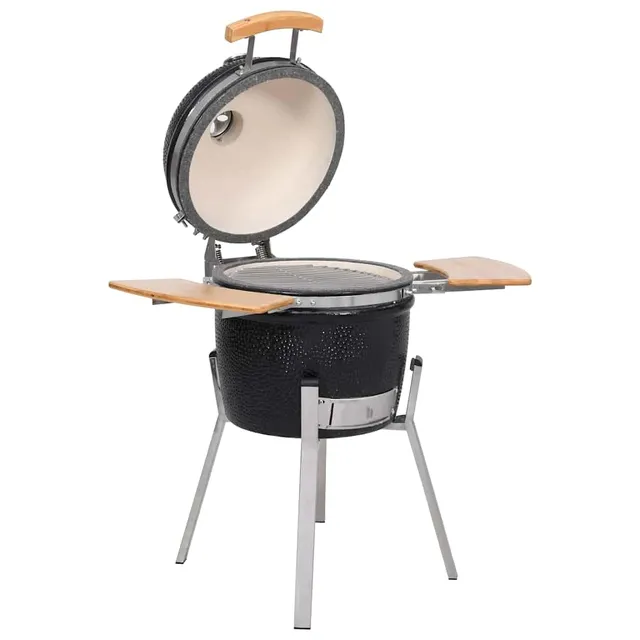 vidaXL Kamado Keramik-Grill 76 cm mit Holz-Ablagen Holzkohle