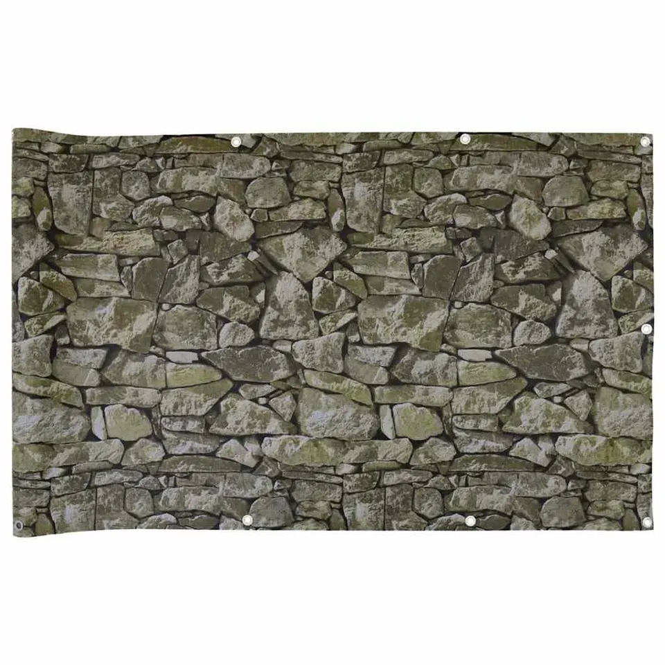 vidaXL Sichtschutzmatte Steinoptik Grau 700x120 cm PVC