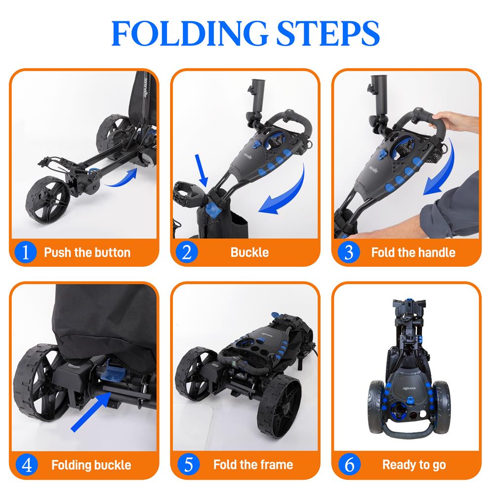 Serenelife Golf Trolley Elektro 3-Rad Alu faltbar