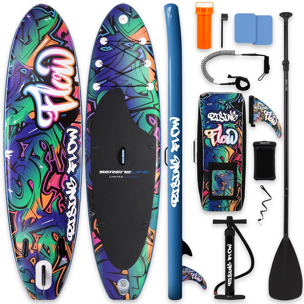 Serenelife SUP Board 10'6" Blau Aufblasbar Stand Up Paddle
