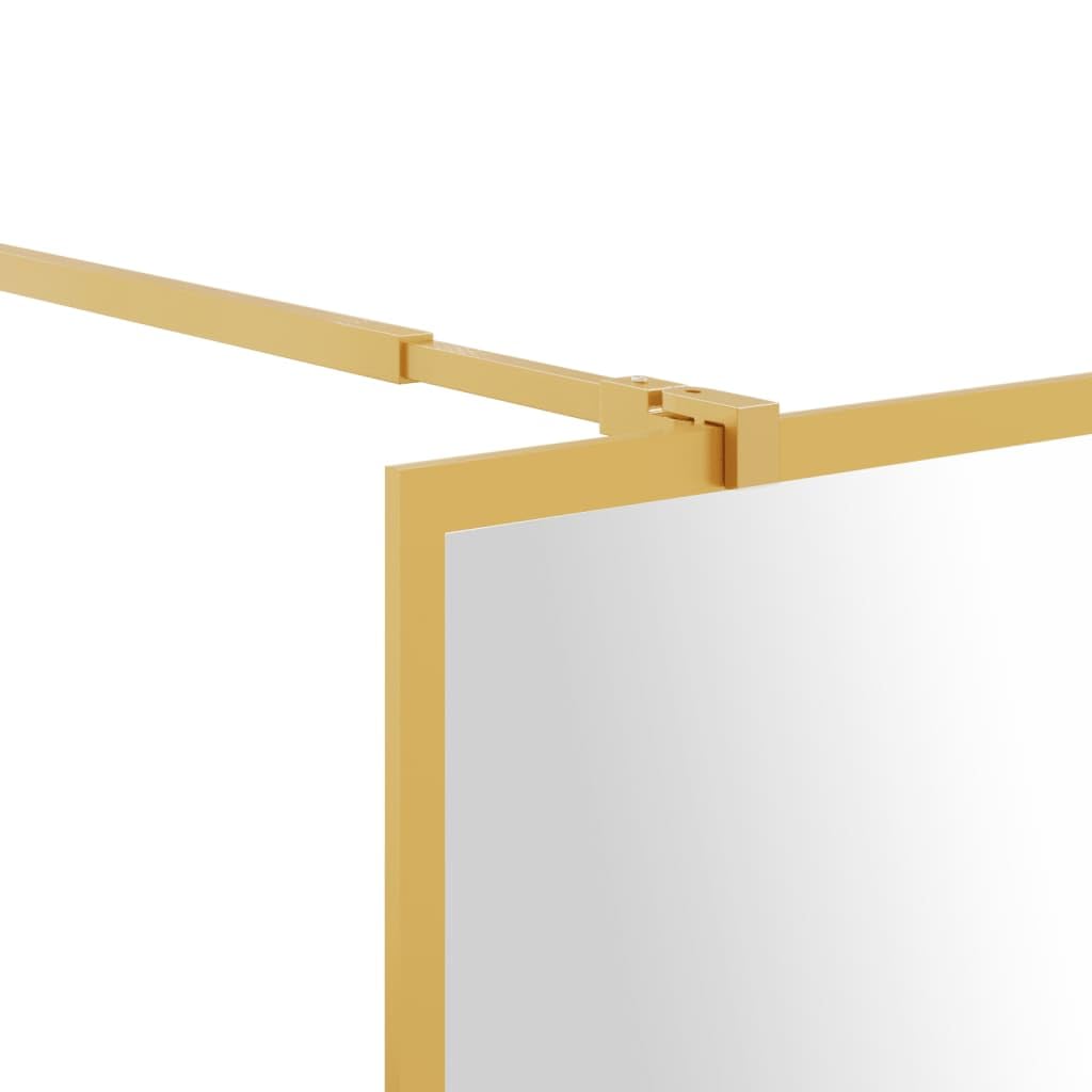 vidaXL Duschwand Gold 115x195cm ESG-Klarglas begehbar