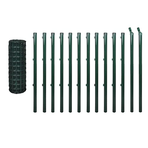 vidaXL Zaunset Gartenzaun 25x0,8 m PVC Draht mit Pfosten
