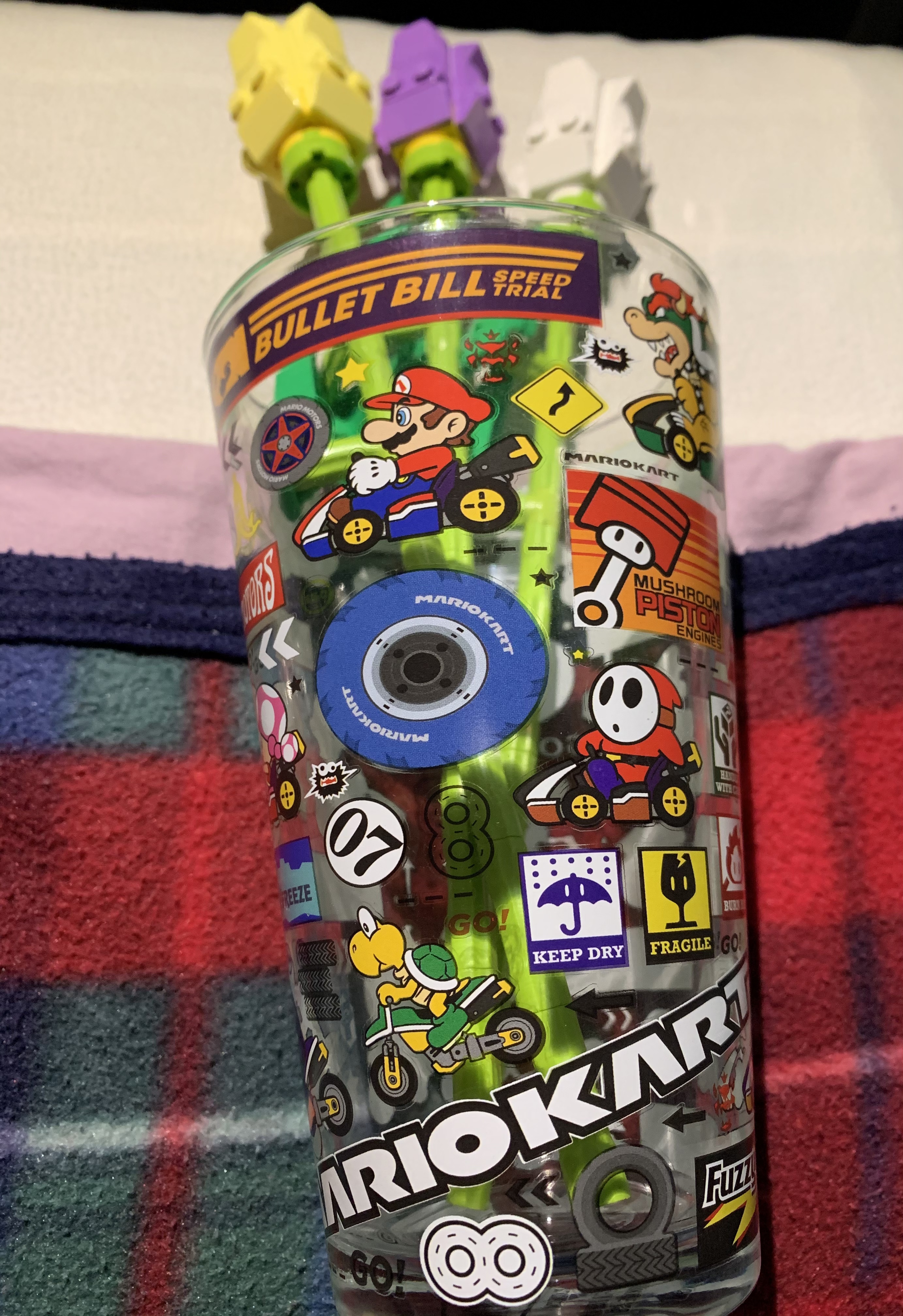 Paladone Mario Kart Glas Trinkglas farbiges Sammlerglas