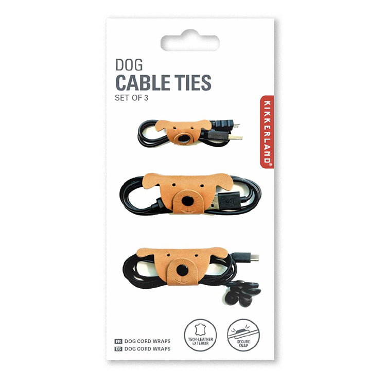Kikkerland Tech Dog Cable Ties Kabelbinder Set 3