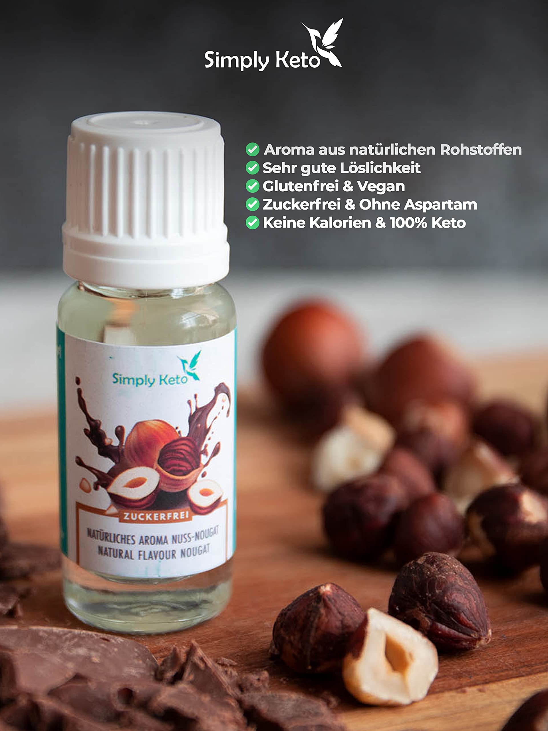 Keto Getränke Simply Flavour Drops Nuss-Nougat 10ml vegan