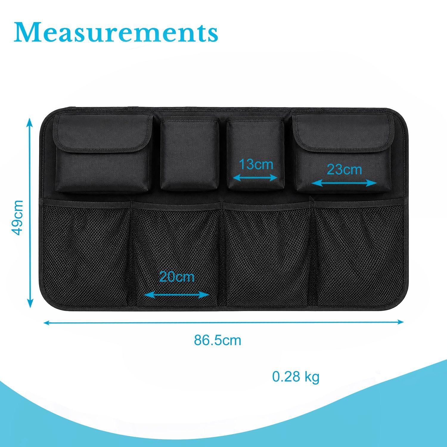 Intirilife Kofferraum Organizer Netz Schwarz 86,5x45cm