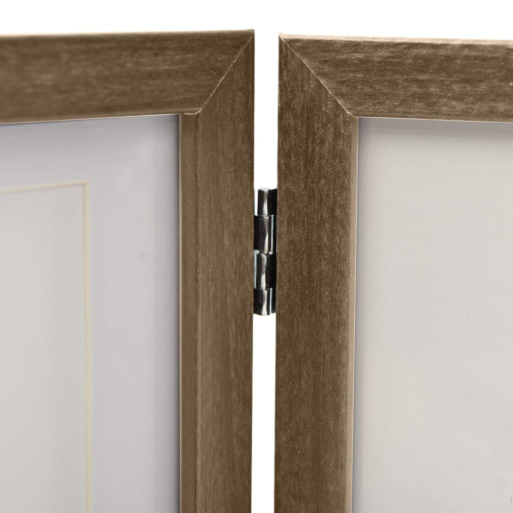 vidaXL Bilderrahmen Triptychon hellbraun 22x15 cm