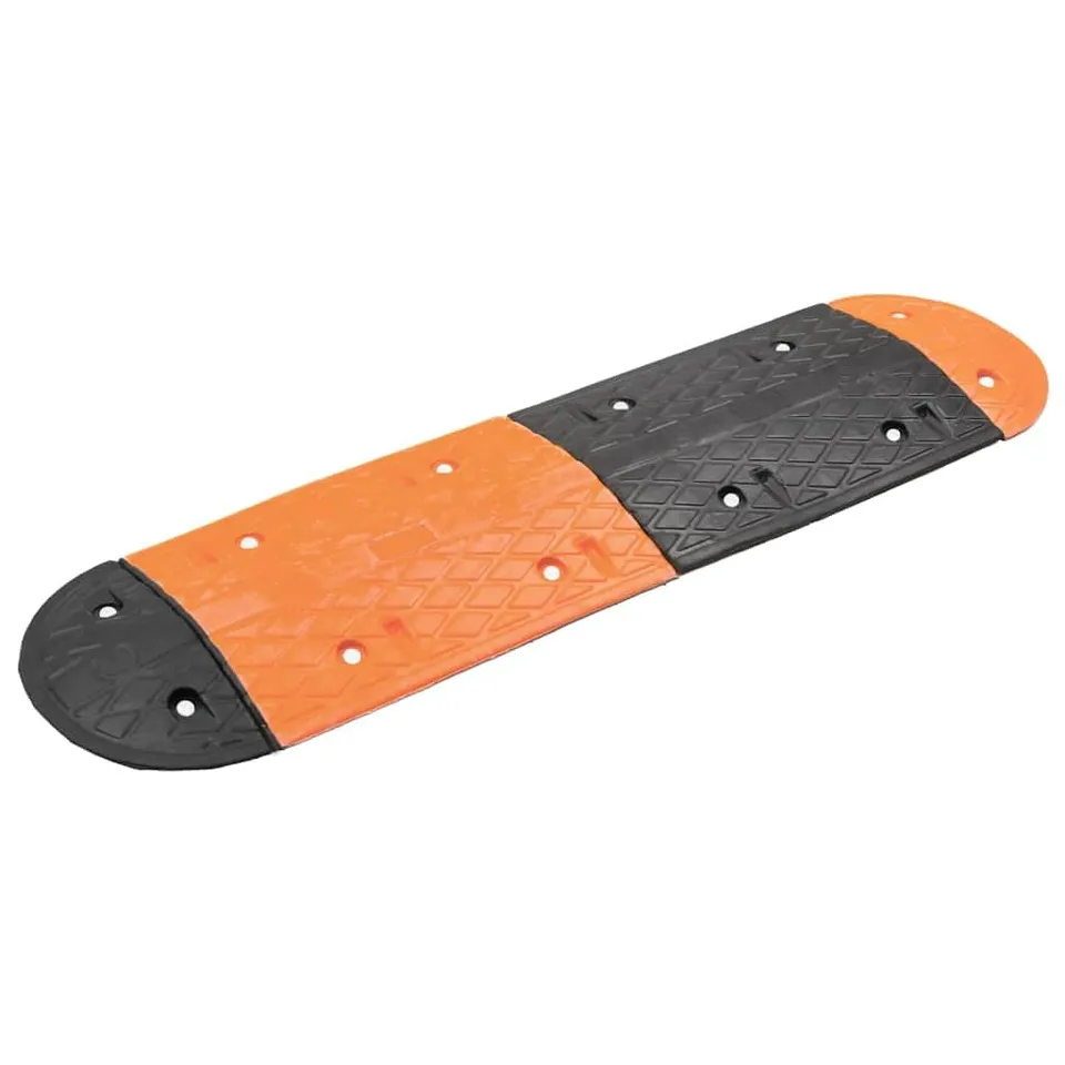 vidaXL Heim & Garten Bodenschwelle Gummi Gelb Schwarz 129cm