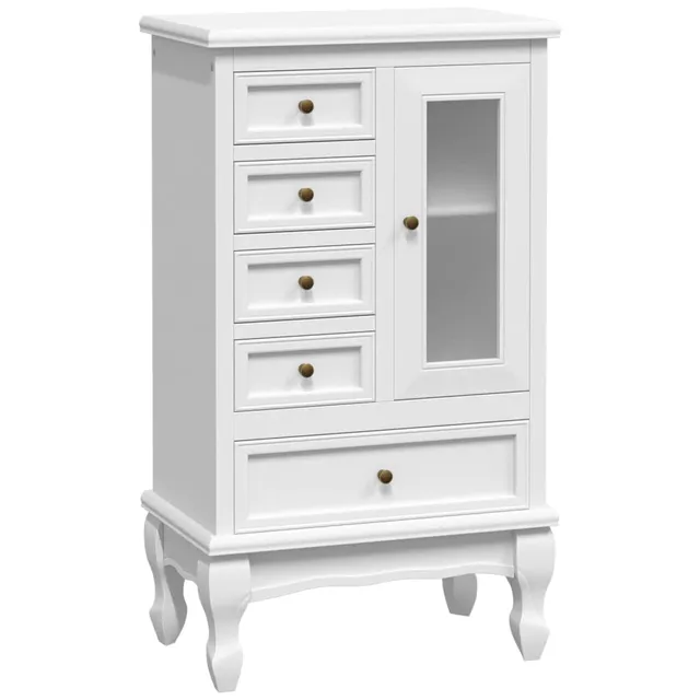 vidaXL Möbel Schrank 5 Schubladen Weiß MDF
