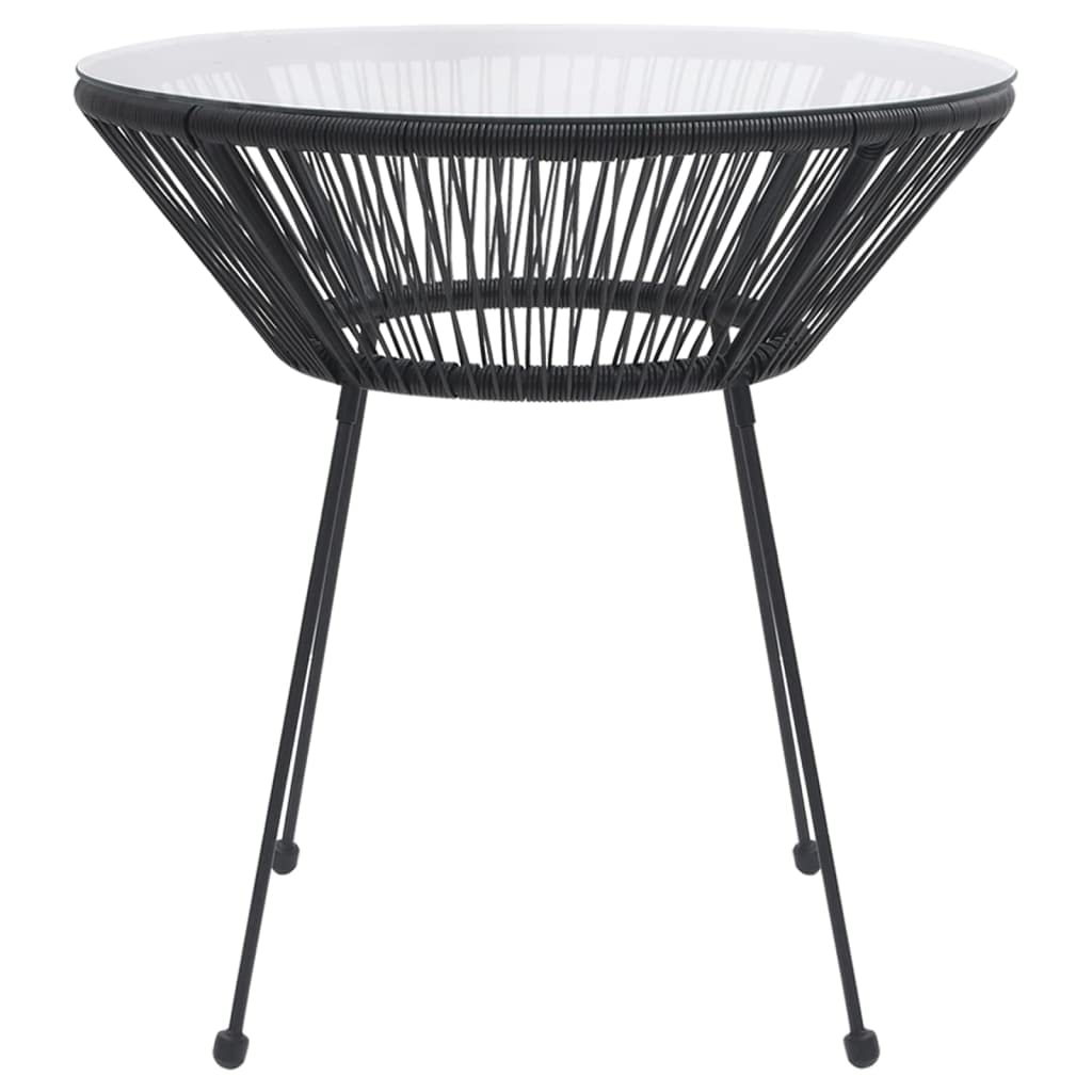 vidaXL Garten-Essgruppe Schwarz 2-tlg Rattan-Optik Set