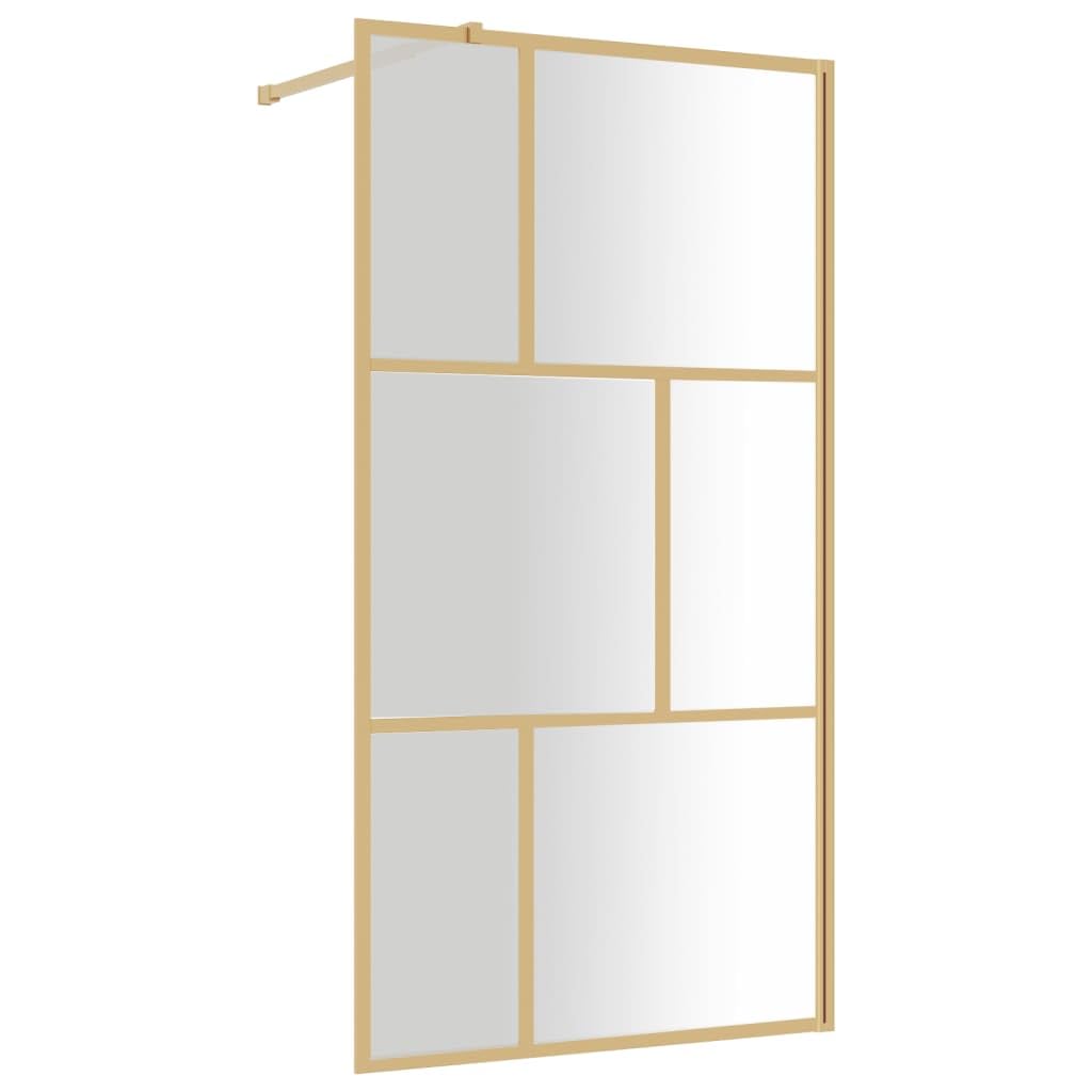 vidaXL Duschwand Gold 115x195cm ESG-Klarglas begehbar