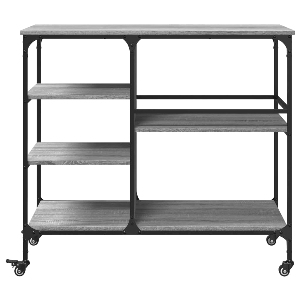 vidaXL Möbel Küchenwagen Grau Sonoma 100x45x89,5 Holz