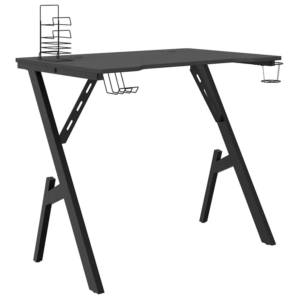 vidaXL Möbel Gaming Schreibtisch 90x60x75 Schwarz