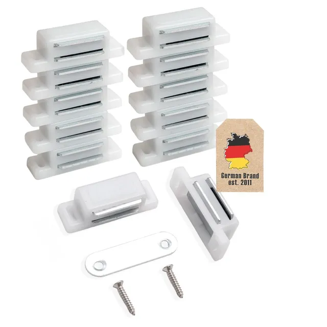 Intirilife Magnetschnäpper weiß 10er Set 4,6x1,5 cm