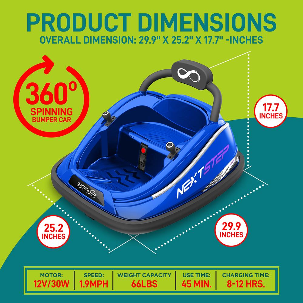 Serenelife Bumper Car Elektro Blau mit Fernbedienung 12V