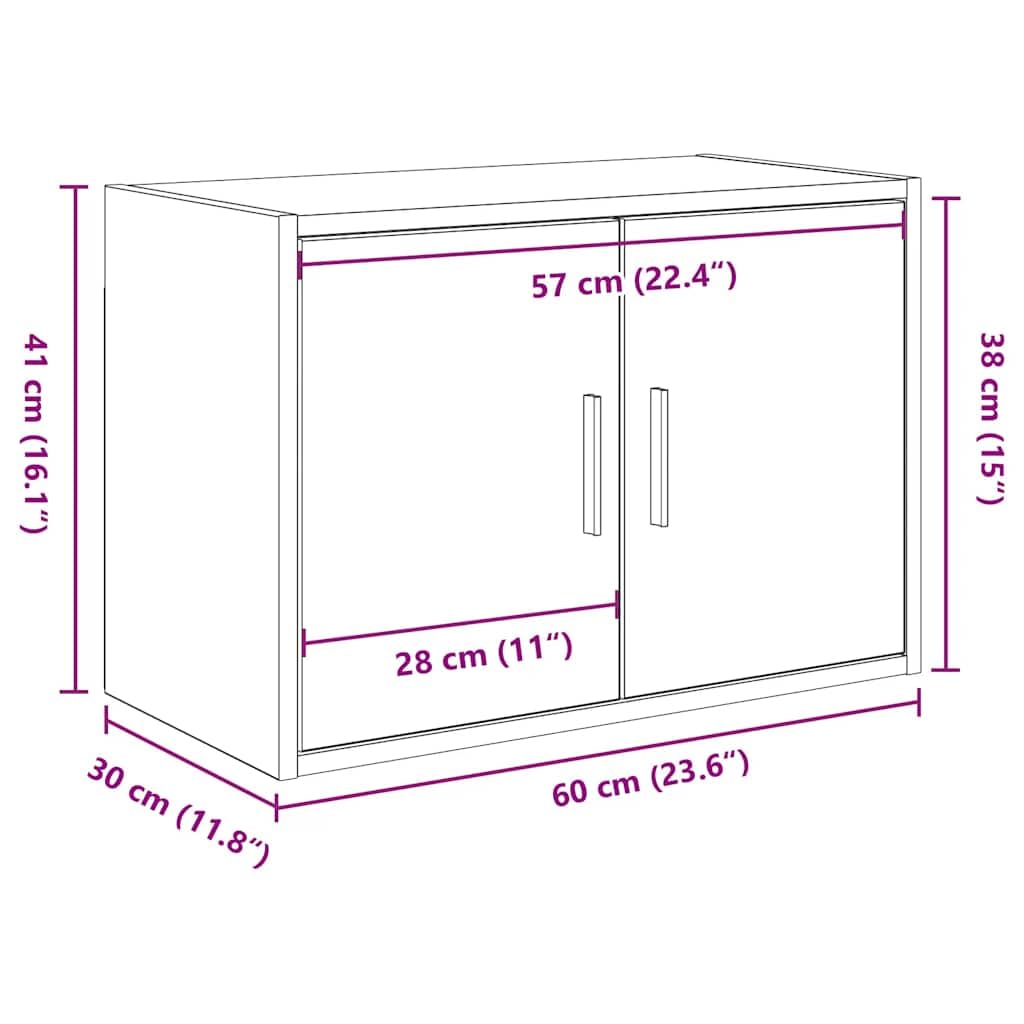 vidaXL Wandschrank Räuchereiche 40x30x41cm Holzwerkstoff