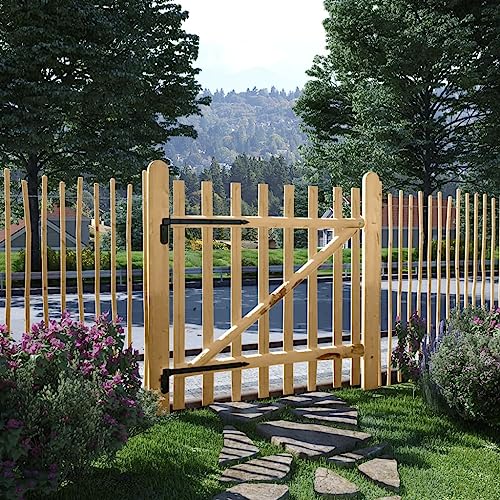 vidaXL Heim & Garten Zauntor 100x100 cm Haselnussholz unbehandelt