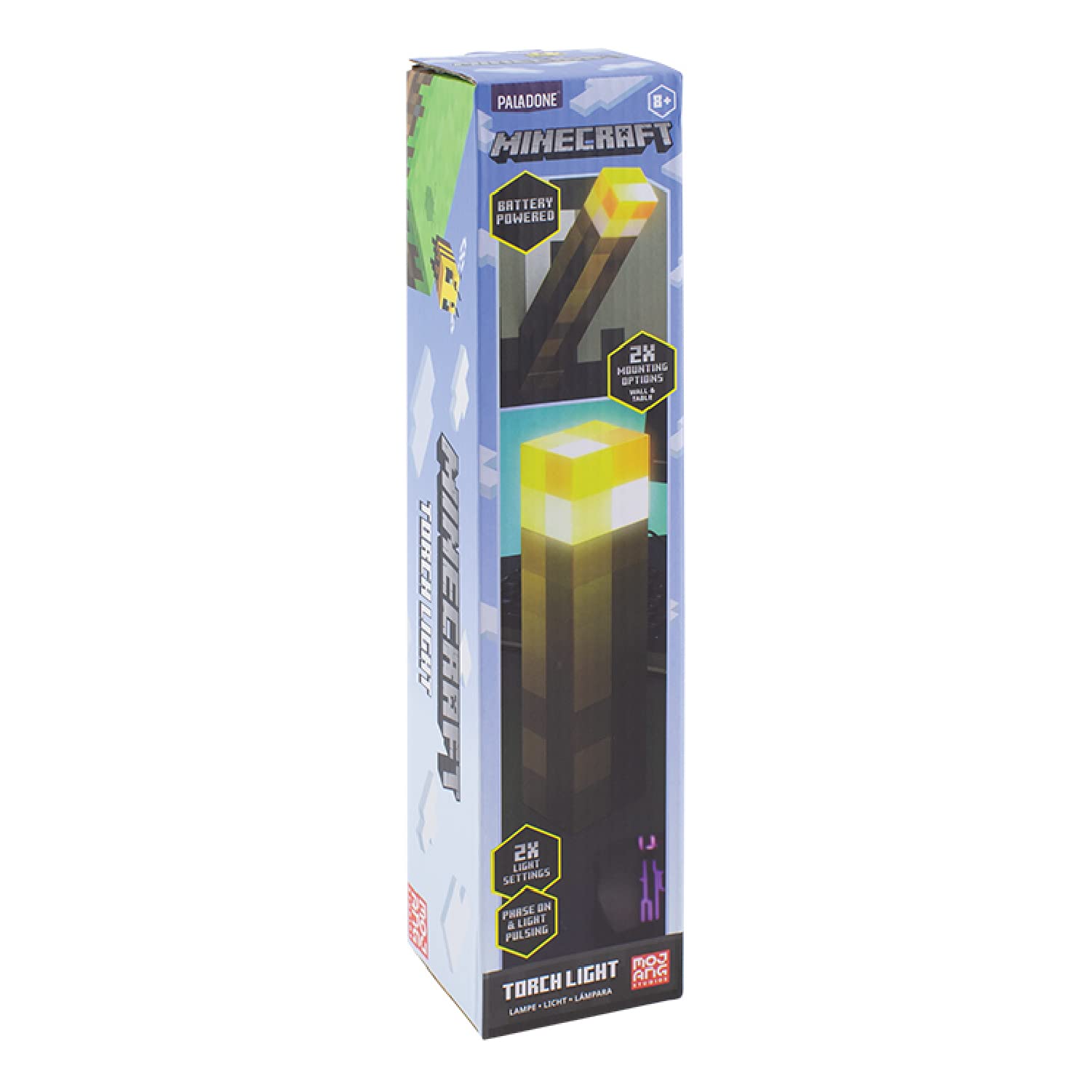 Paladone Minecraft Fackel-Licht 13 cm 2 Modi Batterie