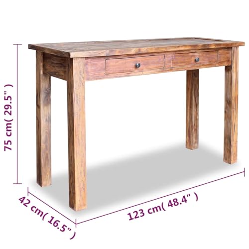 vidaXL Möbel Konsolentisch Mahagoni 123x42x75 cm