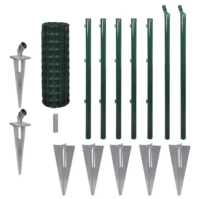 vidaXL Heim & Garten Maschendrahtzaun 10x0,8 m mit Pfosten