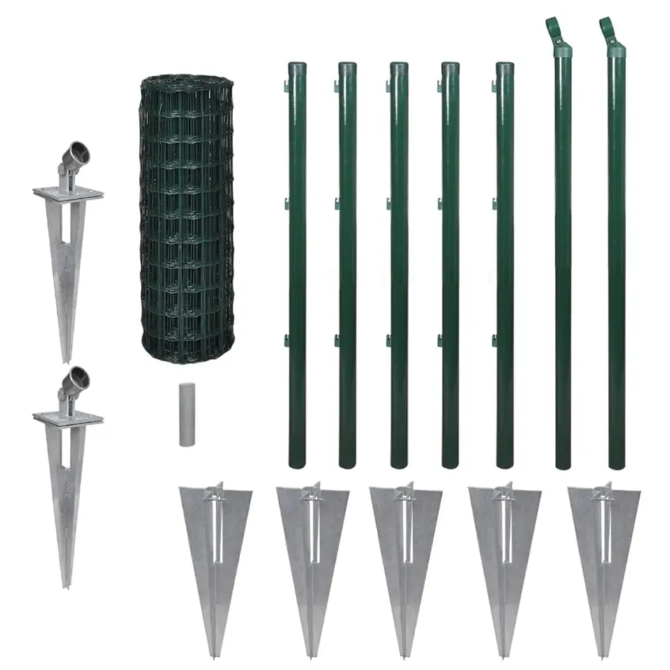 vidaXL Heim & Garten Maschendrahtzaun 10x0,8 m mit Pfosten