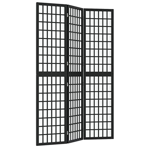 vidaXL Paravent Schwarz 120x170 cm Raumteiler faltbar