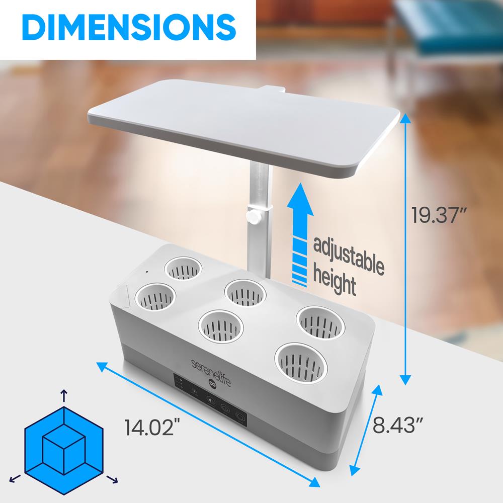 Serenelife Indoor Garden Kräutergarten LED weiß 6 Pflanzen