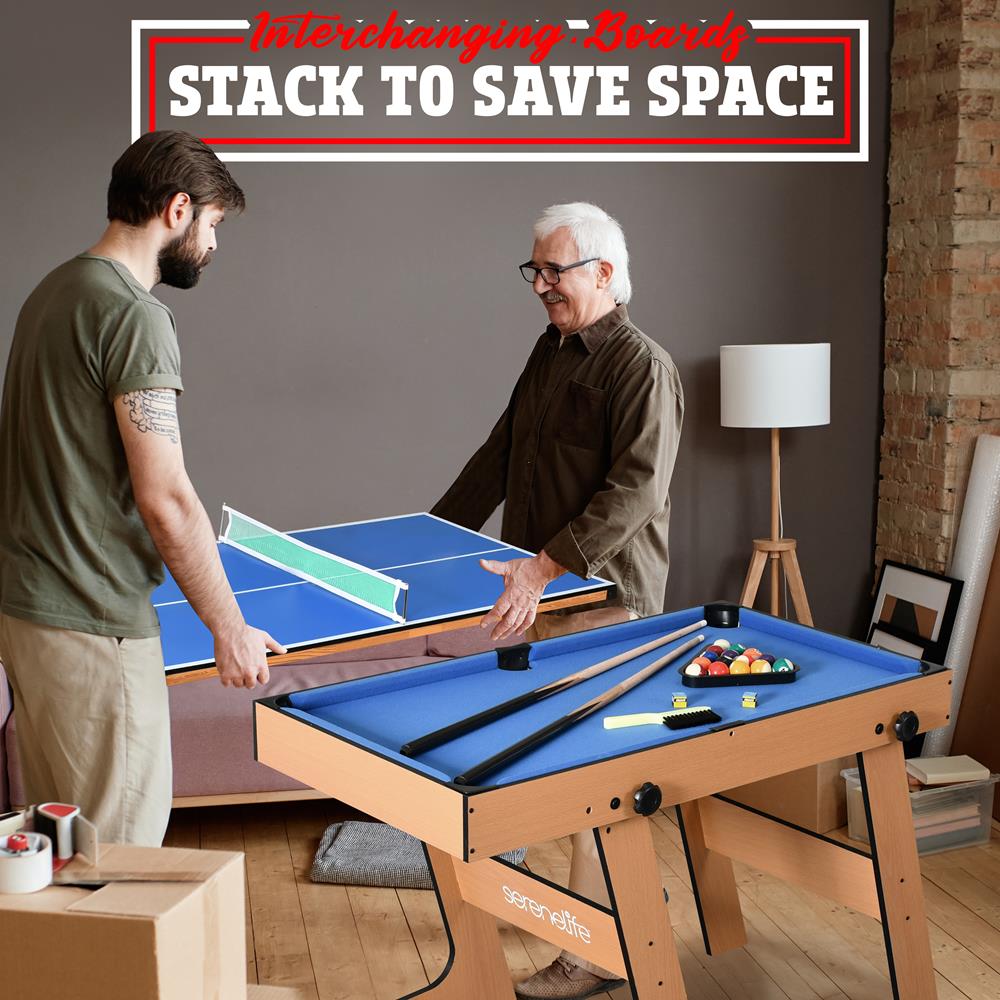 Serenelife Game Tables 5-in-1 Spieltisch klappbar Holz