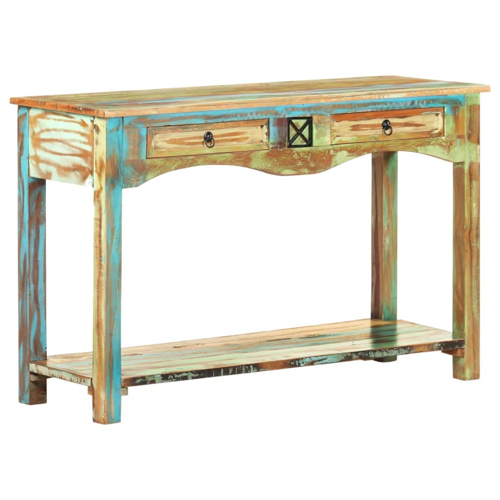 vidaXL Möbel Konsolentisch Altholz Massiv 120x40x75 Vintage