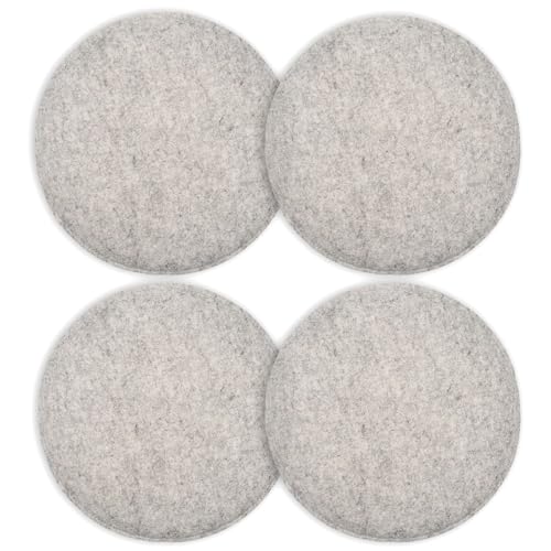 Intirilife Sitzkissen Filz Grau rund 31,5 cm 4er Set