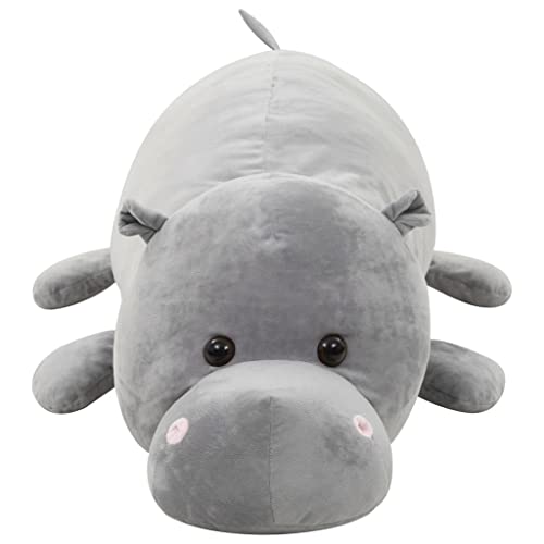 vidaXL Hippo Kuscheltier Plüsch Grau 100x30cm Kinder