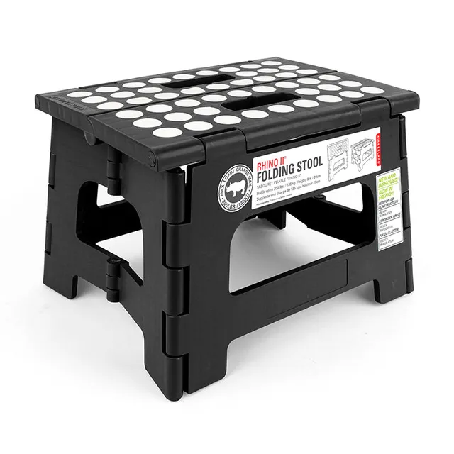 Kikkerland Rhino II Tritthocker Step Stool Schwarz klappbar