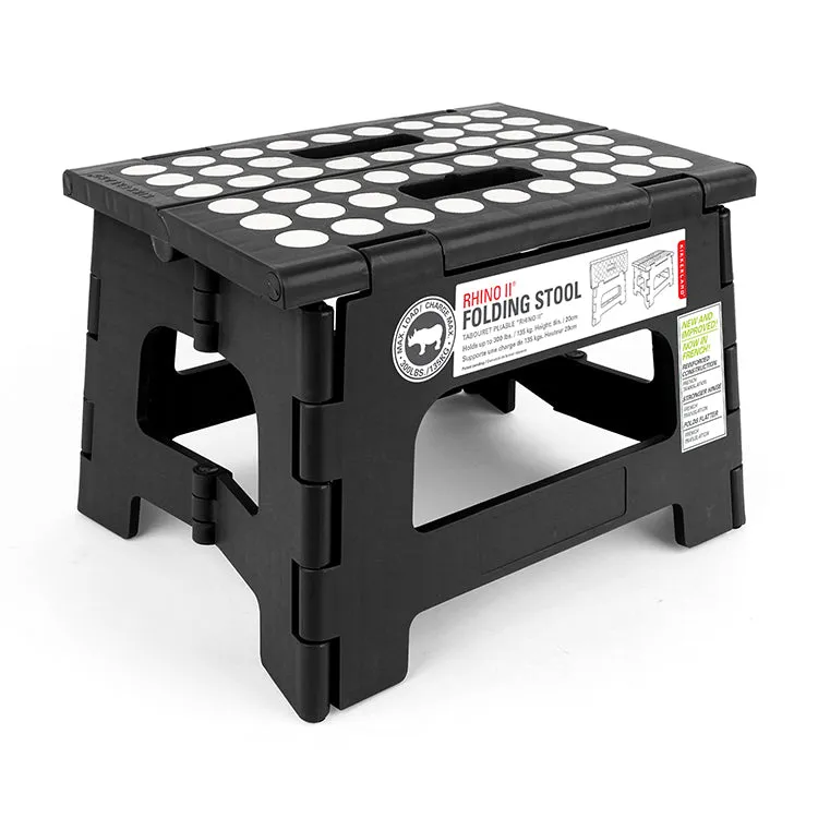 Kikkerland Rhino II Tritthocker Step Stool Schwarz klappbar