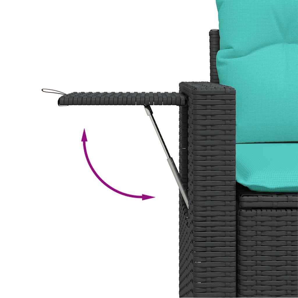 vidaXL Heim & Garten 10-tlg Gartensofa-Set Polyrattan schwarz Tisch