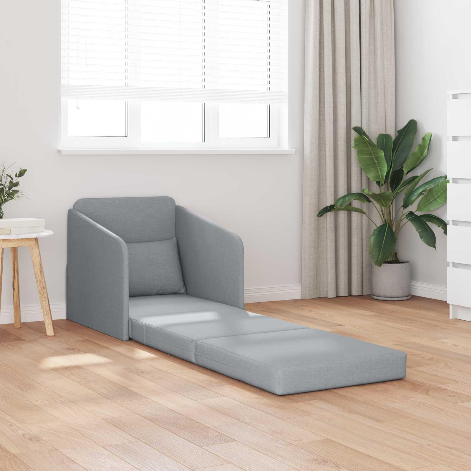 vidaXL Schlafsofa Hellgrau 65x80 cm Stoff Schlafcouch
