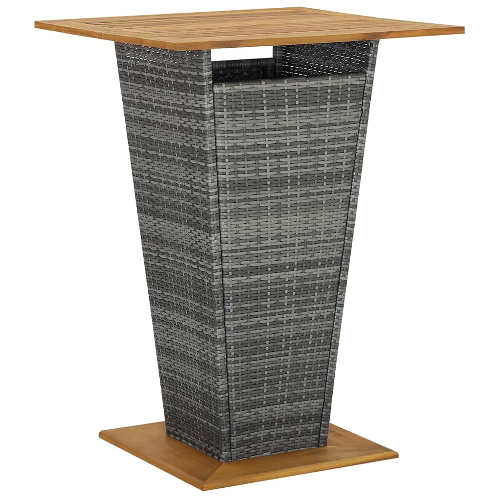 vidaXL Heim & Garten Gartenbar-Set 5-tlg grau Holz Rattan