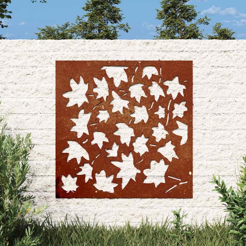 vidaXL Heim & Garten Wanddeko 55x55 cm Cortenstahl Ahornblatt