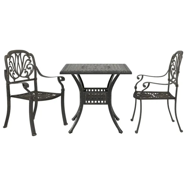 vidaXL Bistro-Set 3-TLG. Bronze Aluminiumguss Gartenmöbel