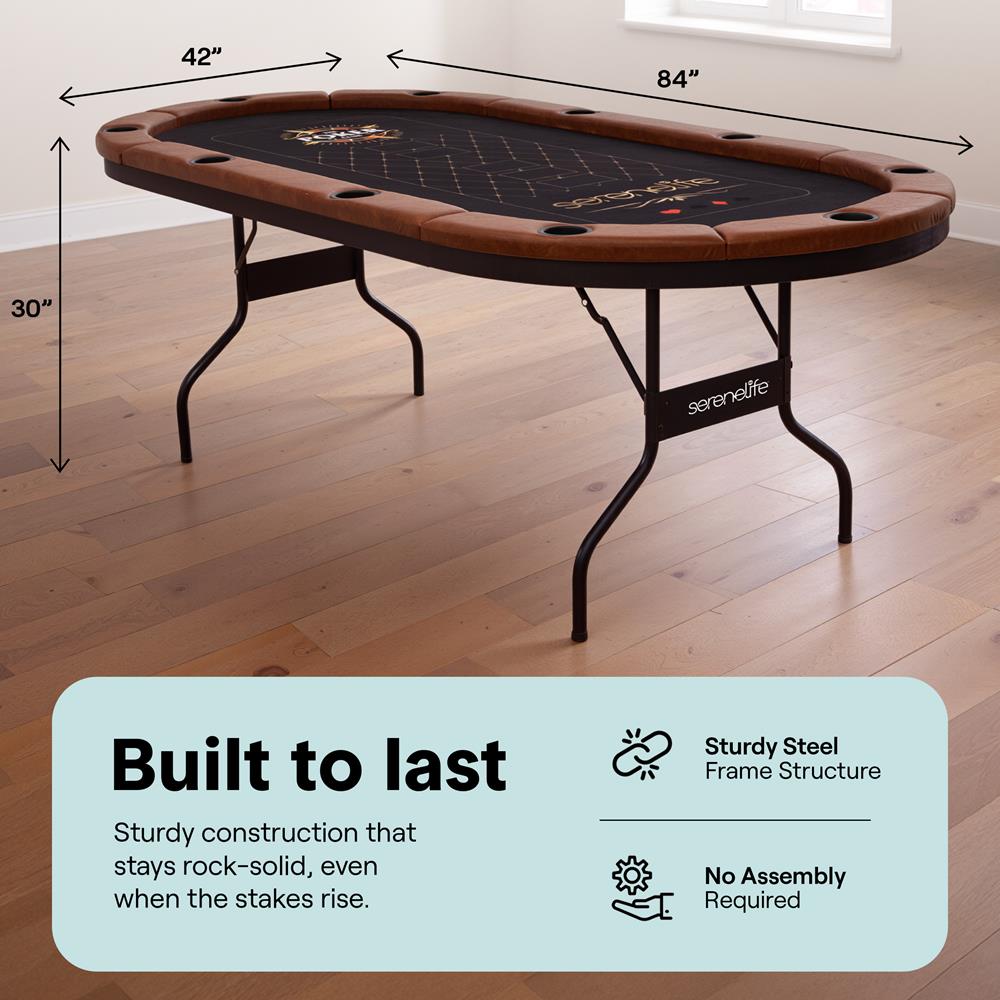 Serenelife Game Tables Pokertisch 10 Personen 213x107cm klappbar