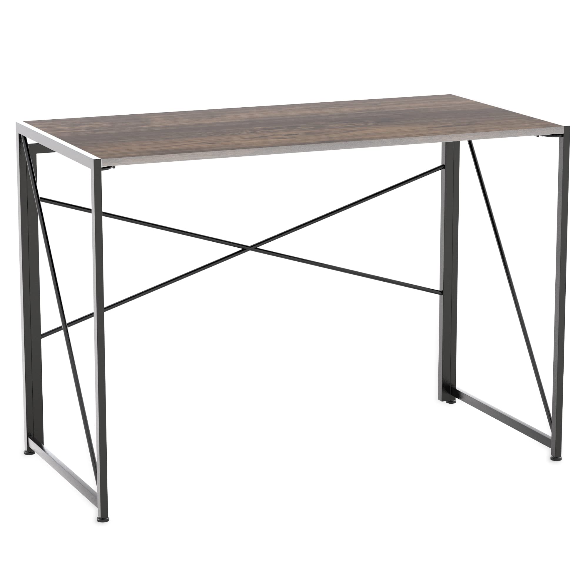 Intirilife Schreibtisch 100x50x75cm Holz Metall faltbar braun