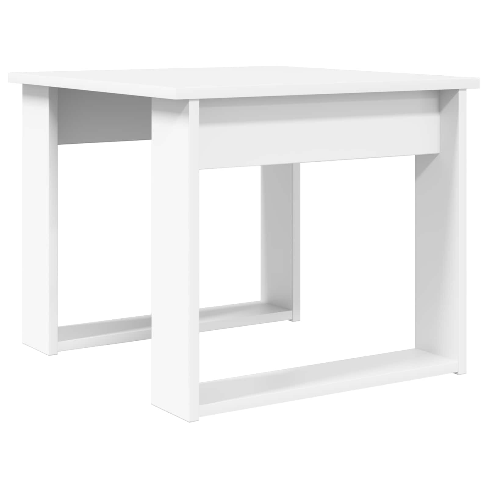 vidaXL Heim & Garten Couchtisch Set 2-tlg Weiß Holzwerkstoff