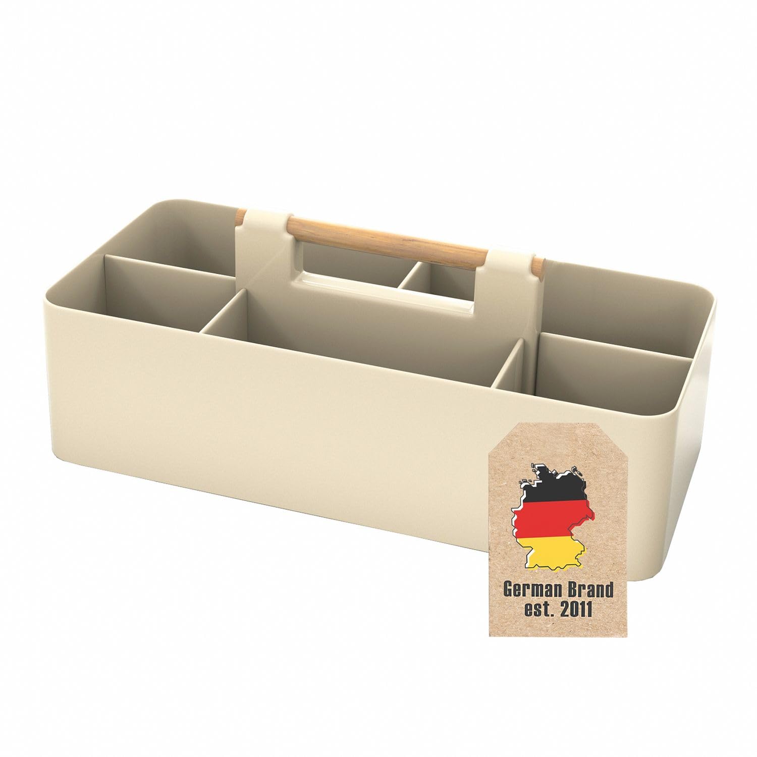 Intirilife Organizer Caddy Beige 32 cm Griff 5 Fächer Box