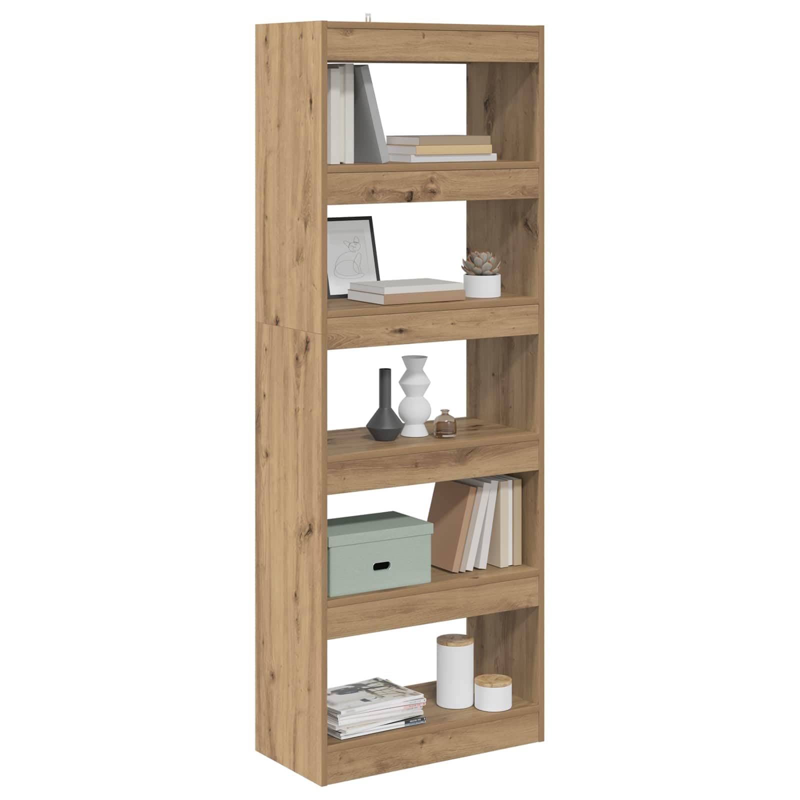 vidaXL Möbel Bücherregal Artisan-Eiche 60x30x166 5 Fächer