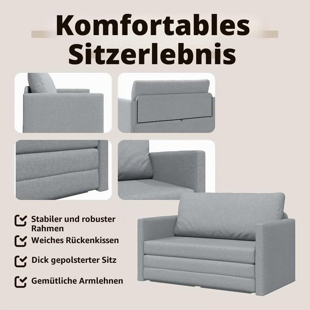vidaXL Schlafsofa 124x71x78 cm Hellgrau Stoff Gästebett